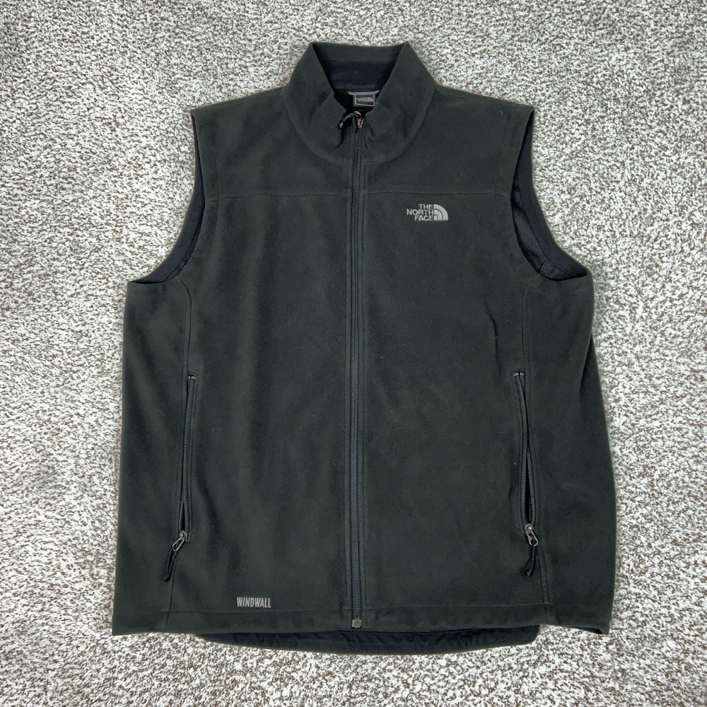 The‎ North Face Vest Mens XL Black WindWall Fleece Full Zip Hiking Windbreaker